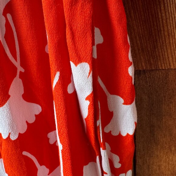 Diane Von Furstenberg DVF for Target V-Neck Ginkgo Cherry Tomato Maxi Dress 1X - Picture 10 of 13